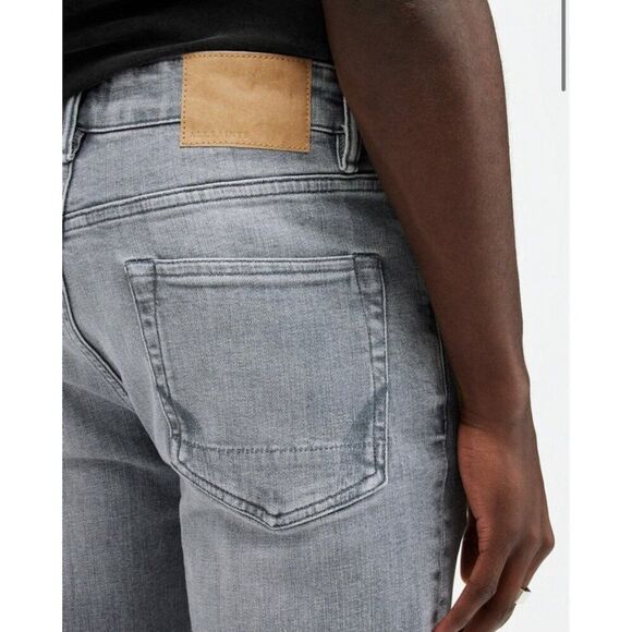 allsaints Authentic mens greaves cigarette light gray denim Jeans Skinny 33 X 32 - Picture 4 of 10